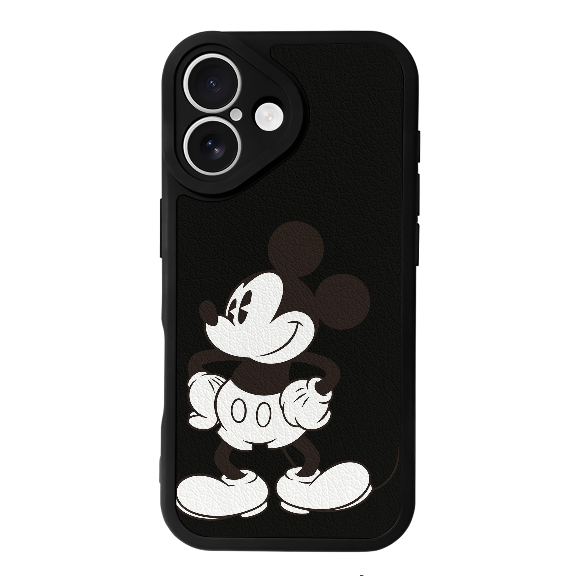 （画像用） ミッキーマウス Mickey Mouse 【iPhone 16シリーズ対応】シリコンスマホケース（レザー調） 材質：シリコン